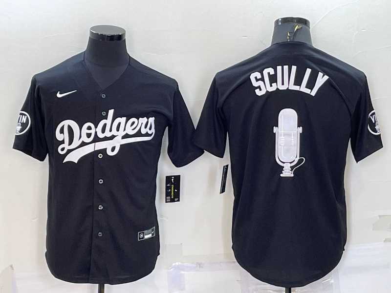 Mens Los Angeles Dodgers #67 Vin Scully Black Stitched MLB Cool Base Fashion Jersey->los angeles dodgers->MLB Jersey